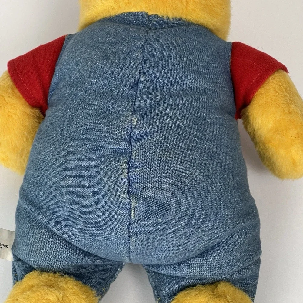 Disney Winnie The Pooh‎ Plush Denim Overalls Red Shirt Stuffed Animal Toy 13